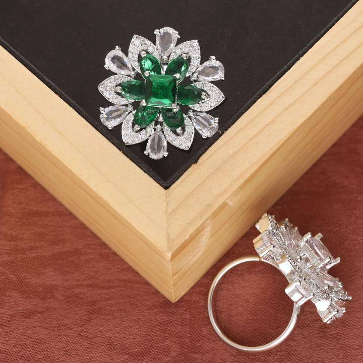 Anti tranish american diamond silver finger ring 273 Indian artificial jewelry wholesale